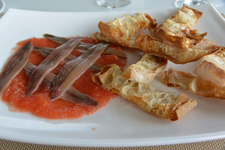 Malaga, ATICO bar and restaurant – anchovy, Feb.2018 (Málaga) (Andalucía)