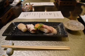 Japan-Akita-Kakunodate-Tamachi Bukeyashiki Hotel-Restaurant Mominokitei-dinner