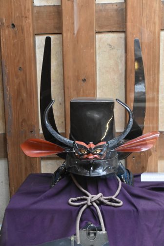 Japan-Akita-Suzuki Sake Brewery-treasure room-warrior's helmet-unusual