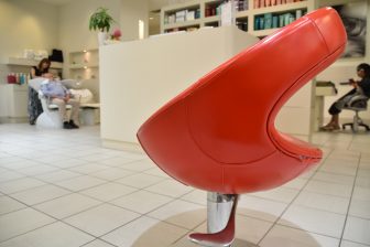 Canada-Montreal-convention centre-hairdresser's-red chair