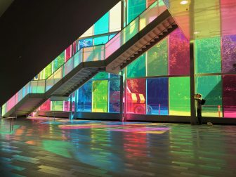 Canada-Montreal-convention centre-colourful-glass-staircase