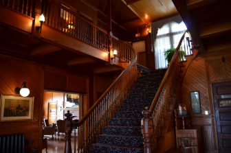 Canada-Prince Edward Island-historic hotel-Dalvay by the Sea-interior-wooden-staircase