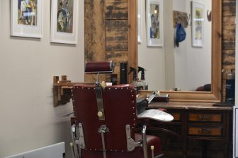 England-Cornwall-St Ives-barbershop-interior