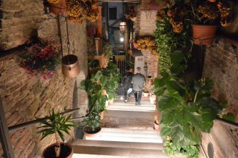 Italy-Umbria-Perugia-restaurant-Il Giurista-staircase