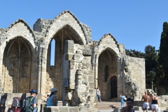 Greece-Rhodes-Rhodes old town-ruin-Catholic cathedral