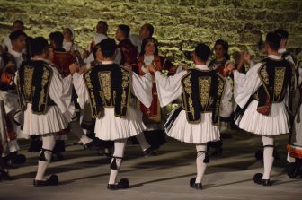 Greece-Rhodes-Rhodes Town-open air theatre-dance-guards