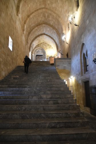 Greece-Rhodes-Rhodes Town-old town-the Palace of the Grand Masters-staircase
