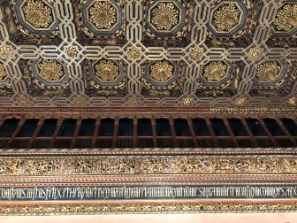 Spain-Zaragoza-Aljaferia Palace-detail-ceiling-wall