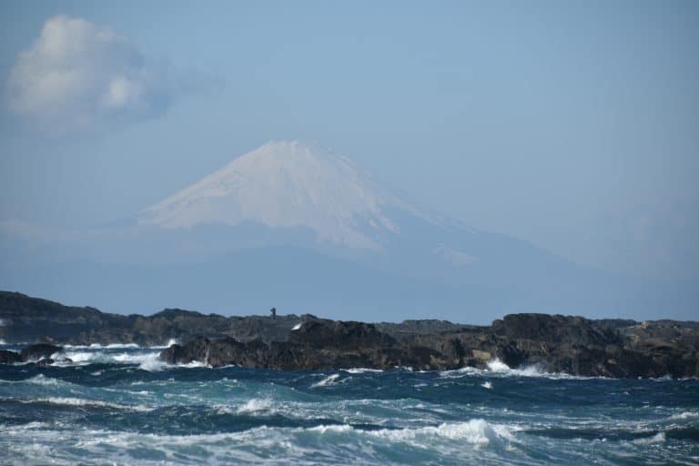 Japón-Kanagawa-Miura-Jogashima-Umanose-Domon-Monte Fuji-océano