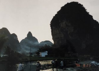 China-Yangshuo-rock mountains-water-people