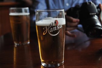 Norway-Bergen-restaurant- two glasses of beer