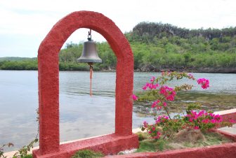 a bell at Guajimico, the diving base between Cienfuegos and Trinidad