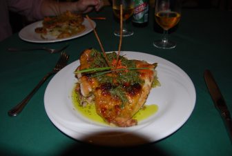 the chicken dish at the restaurant Europe in Havana in Cuba