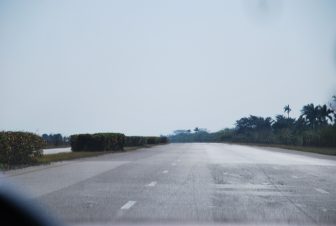 the empty motorway outside of Havana, Cuba