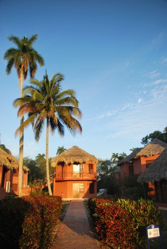 cottages in the holiday resort with palm trees in Santa Clara, Cuba