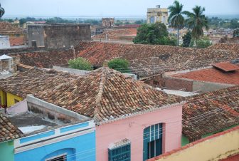 the old roof tiles of houses in Trinidad, Cuba