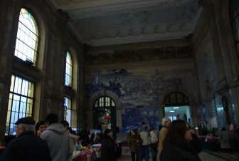 inside the São Bento station in Oporto