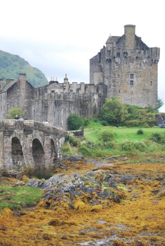 crossing the bridge to Eilean Donan Castle