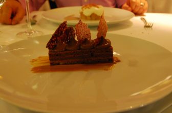 the chocolate cake at the restaurant Aranyszarvas