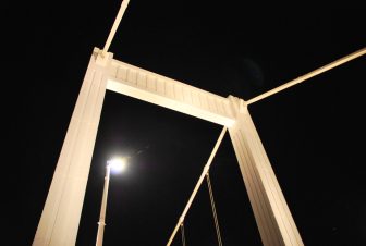 Elisabeth Bridge being lit up