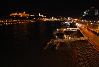 the view from Elisabeth Bridge at night