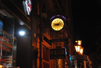 one of the main streets on Pest side at night