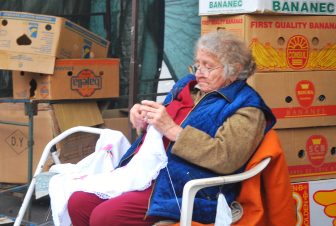 a vendor in the market in Keszthely