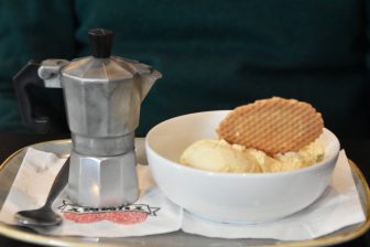 the affogato of Vittoria restaurant in Edinburgh