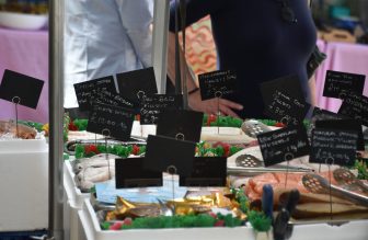 the seafood booth in Stockbridge Market
