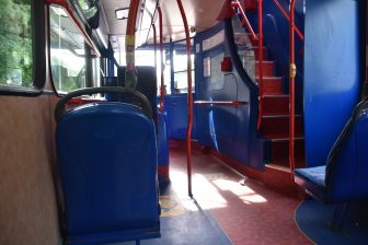 inside the bus in Edinburgh