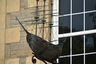 a model ship seen in Leith