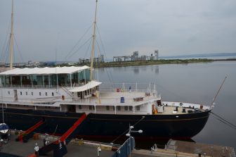 The Royal Yacht Britannia moored in Leith