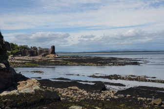 the sea and the ruins of the castle in St. Andrews