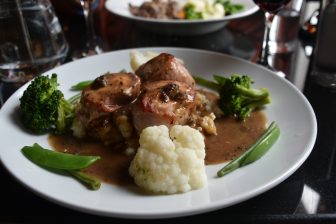 the chicken dish at Marmions Brasserie, a restaurant in Melrose