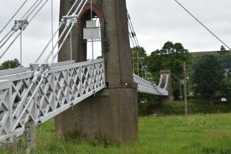 the suspension bridge in Melrose