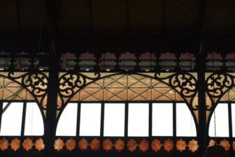 the detail of the building of Central Market in Florence