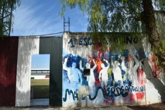 the entrance of a stadium in Marinaleda