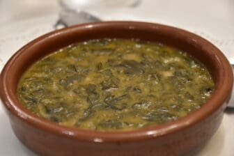 the spinach and asparagus soup at Dona Guadalupe, a restaurant in Osuna