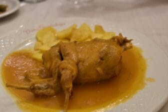 the partridge dish at Dona Guadalupe, a restaurant in Osuna