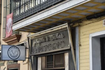 the sign of the shop of the real 'The Barber of Seville', Victorio