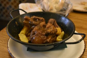 the ox tail dish at Bar Giralda which used to be a Hammam in Seville