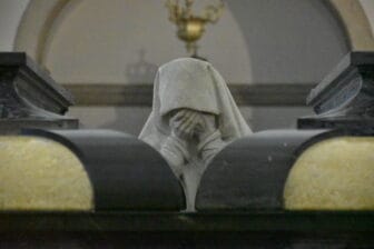 the female statue in the mausoleum in the monastery of Sao Vicente de Fora in Lisbon