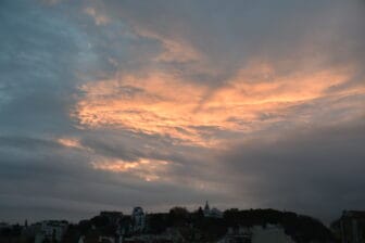 the sunset seen from the top of the monastery of Sao Vicente de Fora in Lisbon