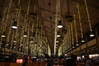 the interior of Time Out Market, the huge food court in Lisbon