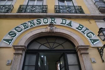 the station of Ascensor Da Bica, the cable car in Lisbon