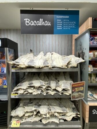 the Bacalhau corner in a supermarket in Lisbon