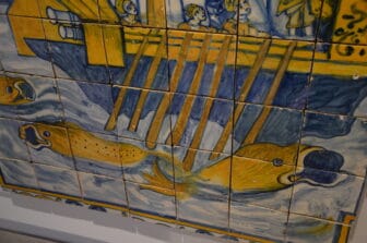 detail of a tile at National Museum of Azulejo in Lisbon