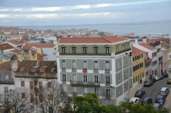 IL panorama dal tetto della Basilica a Lisbona