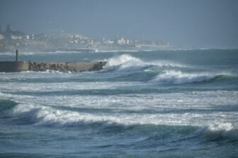 the rough sea at Monte Estoril in Portugal