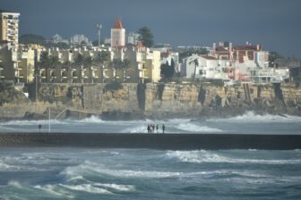 the rough sea in Portugal